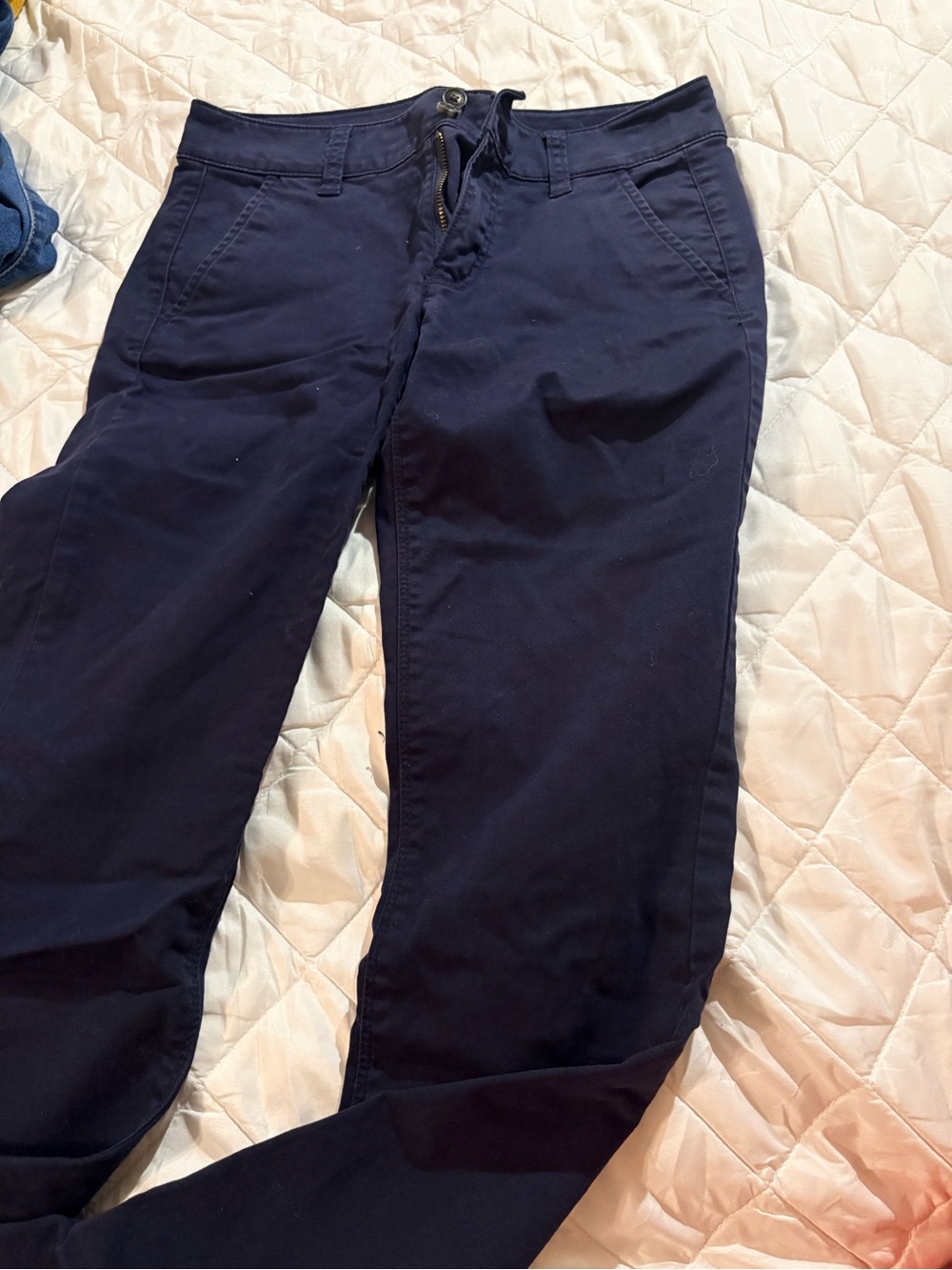 LOW RISE WOMENS Navy Chino Pants